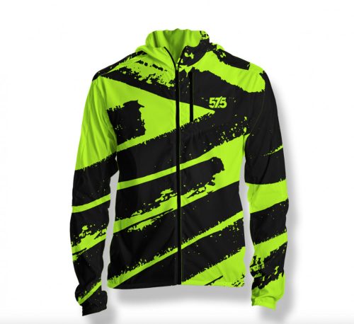 Laufjacke mit Kapuze - STRIPE - Fluo