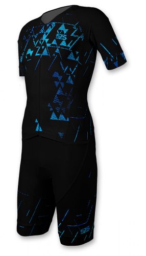 Triathlon Renndress - Kurze Ärmel - TRIANGLE - Blue